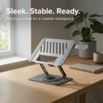 ErgoLift Pro Adjustable Metal Laptop Stand with Magnetic Phone Holder - Image 3