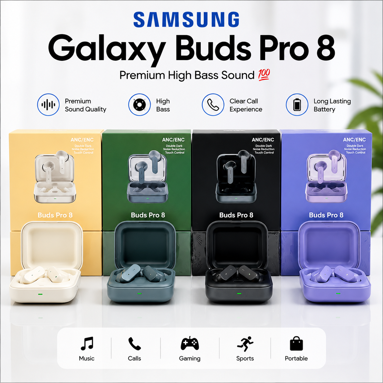 ChatGPT Image Aug 27, 2026, 03_47_12 PM Samsung Galaxy Buds Pro 8 – Premium High Bass Sound 💯 - Image 1